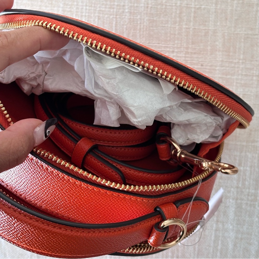 Coach Orange and Gold Pumpkin Canteen Crossbody - Picture 6 of 8